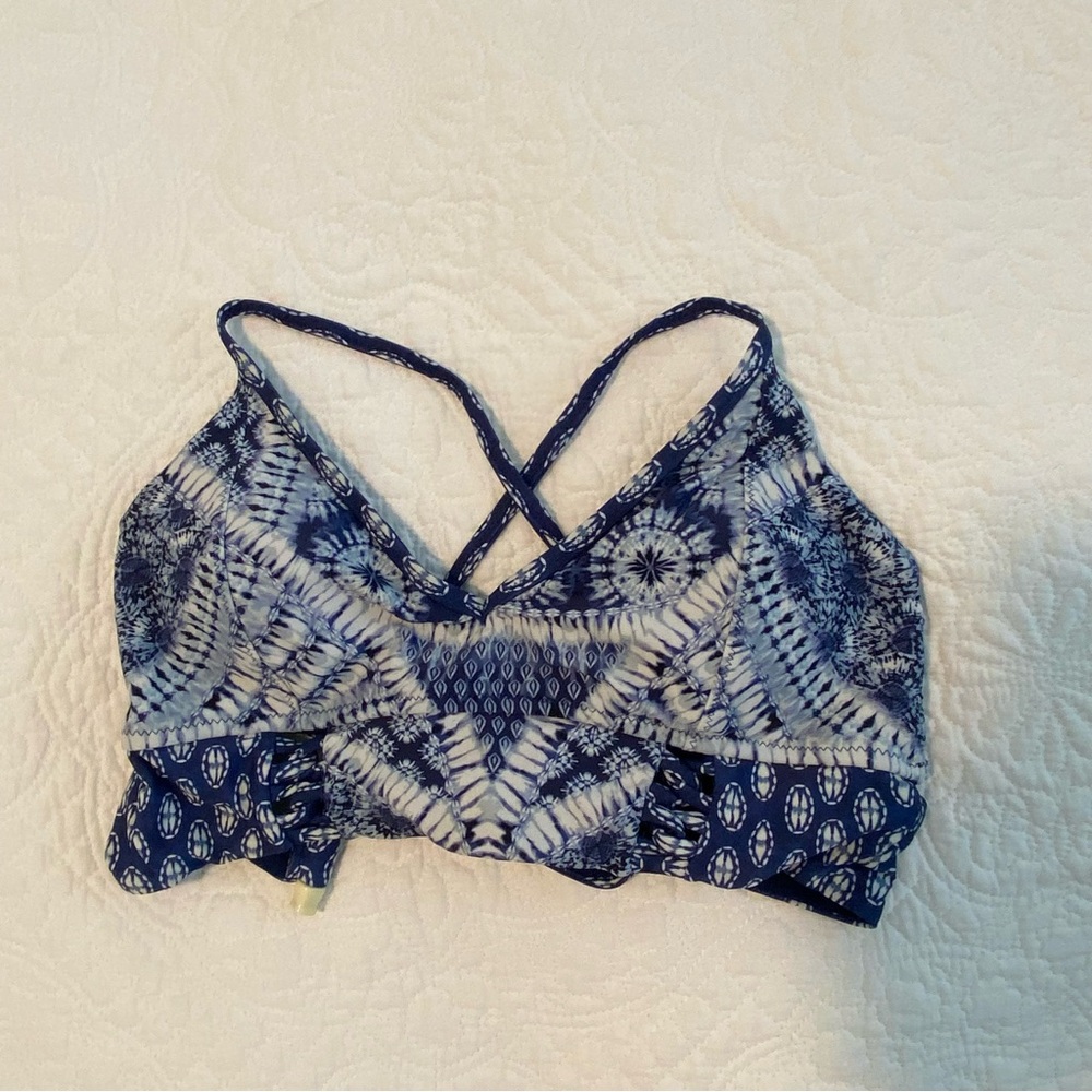 Jessica Simpson bikini top, blue, size small